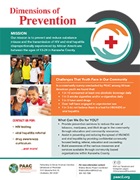 PAAC Dimensions of Prevention flyer screenshot